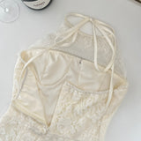 Cute Sheath Halter Neckline Short Lace Summer Dress Holiday Party Outfits For Women HZ1121