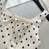 Sexy Ball Gown Square Neckline Satin Ivory Polka Dots Short Summer Dress Holiday Party Outfits For Women HZ1121