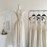 Cute A Line Halter Polka Dots Summer Dress Holiday Party Outfits For Women HZ1121