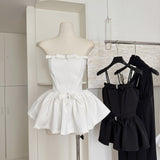 Cute A Line Spaghetti Straps White Short Summer Dress Holiday Party Outfits For Women HZ1121