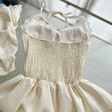 Cute A Line Halter Ivory Lace Summer Dress Holiday Party Outfits For Women HZ1121