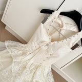 Sexy A line Halter Neckline White Lace Summer Dress Holiday Party Outfits For Women HZ1121