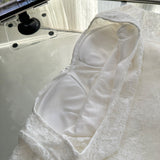 Sexy Mermaid Square Neckline Floral White Lace Summer Dress Holiday Party Outfits For Women HZ1121