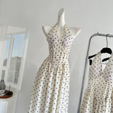 Cute A Line Halter Polka Dots Summer Dress Holiday Party Outfits For Women HZ1121