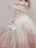 Vintage Ball Gown Off The Shoulder Short Sleeves 16th Ombre Pink Birthday Dress Lolita Dress Birthday Outfits HZ1121