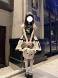 Cute Ball Gown Short Sleeves 16th Birthday Dress Lolita Dress Champagne Birthday Outfits HZ1121