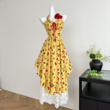 Simple A line Halter Yellow Summer Dress Holiday Party Dress Birthday Outfits For Teens HZ1121