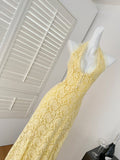 Sexy Sheath V Neckline Yellow Lace Summer Dress Holiday Party Outfits For Women HZ1121