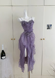 Cute A Line Spaghetti Straps Layers Summer Dress Holiday Party Outfits For Girls HZ1121