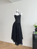 Cute A Line Spaghetti Straps Chiffon Summer Beach Dress Holiday Party Outfits For Girls HZ1121
