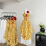 Simple A line Halter Yellow Summer Dress Holiday Party Dress Birthday Outfits For Teens HZ1121