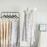 Cute A Line Spaghetti Straps Floral Chiffon Summer Dress Holiday Party Outfits For Girls HZ1121