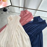 Sexy A line Halter Neckline Pink Short Chiffon Summer Dress Holiday Party Outfits For Women HZ1121