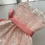 Sexy A line Square Neckline Pink Summer Polka Dots Dress Holiday Party Outfits For Women HZ1121