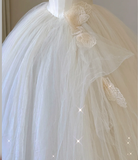 Elegant Ball Gown Strapless Tulle Satin Wedding Dresses Long Brides Dress HZ1121