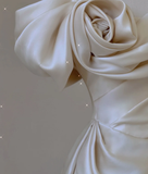 Elegant Mermaid Off The Shoulder Satin Short Sleeves Wedding Dresses Brides Dress HZ1121