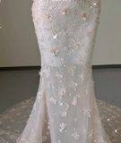 Classy Mermaid Halter Pink Lace Sleeveless Evening Dress Long Prom Dresses HZ1121