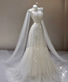 Elegant A Line Strapless White Lace Sleeveless Long Wedding Dresses Brides Dress HZ1121