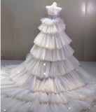 Elegant Mermaid Scoop Neckline Sequin Wedding Dresses Long Brides Dress HZ1121