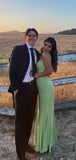 Spaghetti Straps Sparkly Long Prom Dresses Mermaid Prom Dress HZ1022