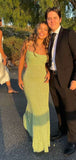 Spaghetti Straps Sparkly Long Prom Dresses Mermaid Prom Dress HZ1022