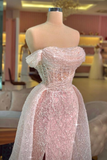 Luxury Mermaid Pink Floor Length Sleeveless Sequin Prom Dress HZ1022
