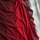 Beautiful A line Straps Ombre Red Long Chiffon Prom Dress HZ1022