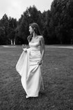 Beautiful Sheath Straps Long White Prom Dress Evening Dress HZ1022