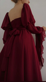 Sexy Square Neckline Chiffon Long Prom Dress 21th Birthday Outfit HZ1022