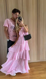 Classic Pink Prom Dresses Long Prom Gown 22th Birthday Outfit HZ1022