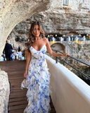 Classic Floral Prom Dresses Long Prom Gown 22th Birthday Outfit HZ1022