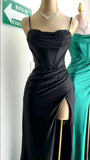 Simple Mermaid Floor Length Prom Dress With Slit HZ1022