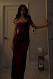 Modest Mermaid Straps Burgundy Prom Dress HZ1022