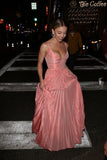 Modest A line Straps Blush Pink Long Prom Dress HZ1022