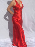 Sexy Mermaid V neckline Long Prom Dress HZ1022
