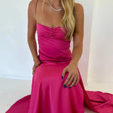 Simple Mermaid Straps Yellow Prom Dress 21th Birthday Outfit HZ1022