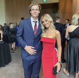 Sexy Mermaid Strapless Red Long Prom Dress HZ1022