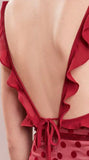 Sexy Sheath Straps Chiffon Long Tiered Burgundy Prom Dress HZ1022