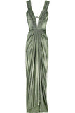 Sexy Sheath V neckline Green Long Prom Dresses HZ1022