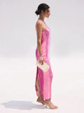 Sexy Mermaid Halter Hot Pink Long Prom Dresses HZ1022