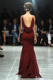 Straps Burgundy Long Prom Dresses For Teens HZ1022