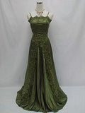 Beautiful A line Dark Green Lace Prom Gown Long Prom Dresses HZ1022