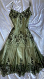 Vintage A line Straps Green Prom Dresses 22th Birthday Outfit HZ1022