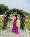 Elegant A line Long Tiered Chiffon Prom Dress 22th Birthday Outfits HZ1022