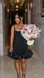 Sexy A line Straps Black Short Homecoming Dress HZ1022