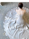 Modest Mermaid Spaghetti Straps Long Prom Dresses Birthday Party Dress Evening Gowns HZ1022
