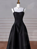 Gorgeous A line Straps Satin Burgundy Prom Dress HZ1022