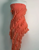 Unique orange tube top ruffled irregular skirt homecoming dress HZ1022
