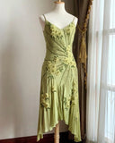 Stunning Green Strappy Embroidered Beaded Chiffon Homecoming Dress HZ1022