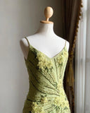 Stunning Green Strappy Embroidered Beaded Chiffon Homecoming Dress HZ1022